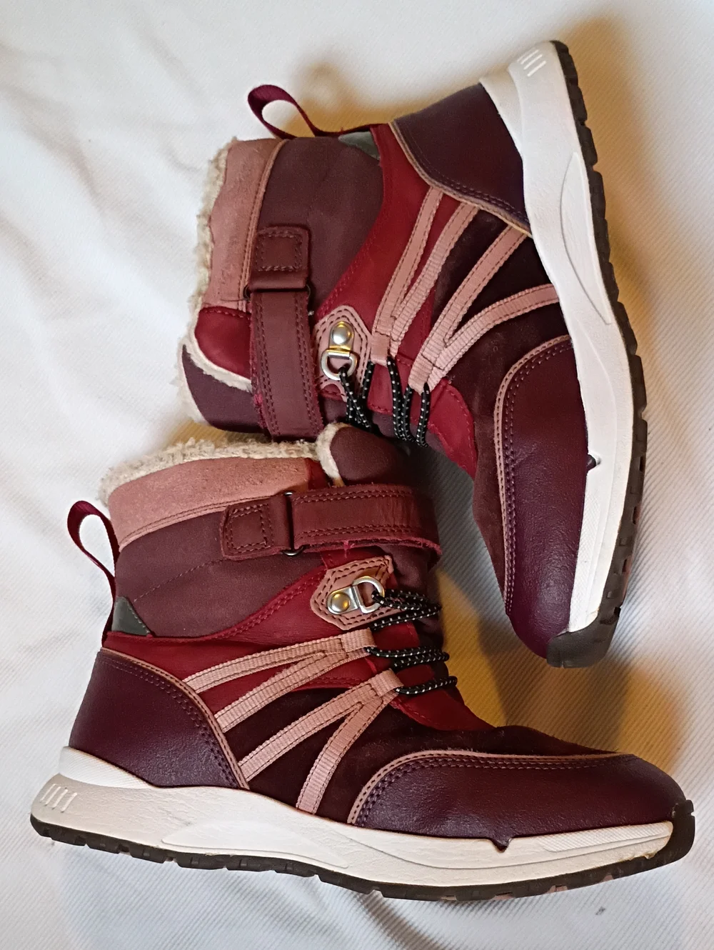 Clarks Play Prints Kids Burgundy Waterproof Winter Boots